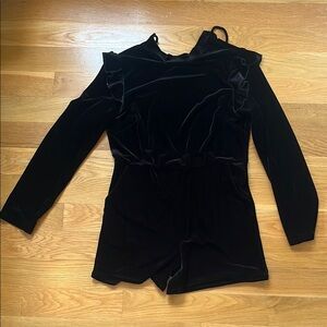 Black Velvet Long Sleeve Romper